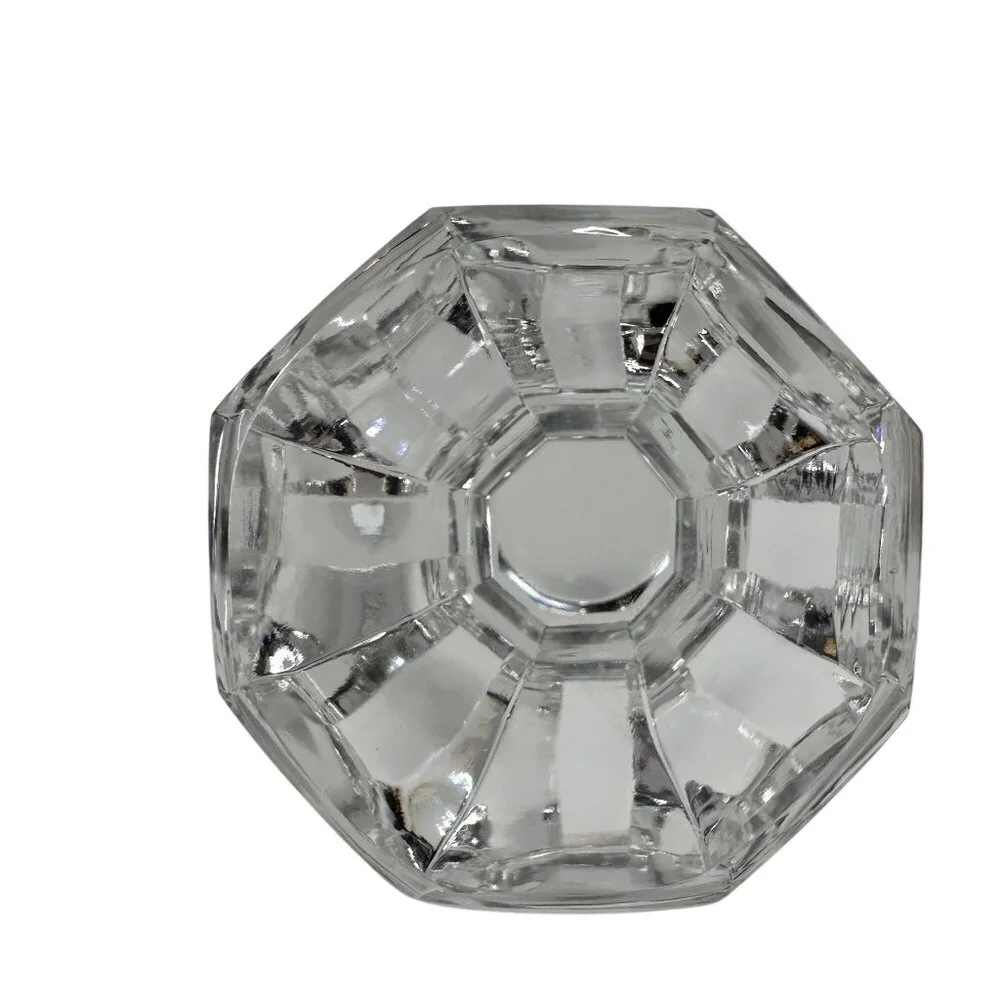 Decanter Crystal Cut Glass European MCM Starburst Diamond Pattern W/ Stopper 13